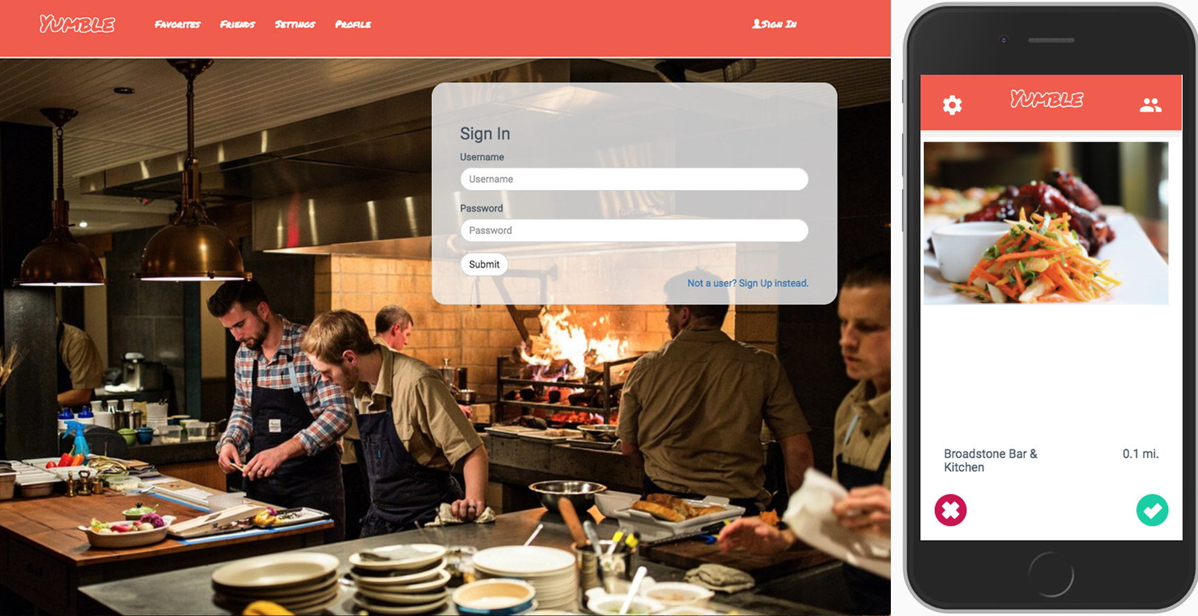 Yumble project screenshot